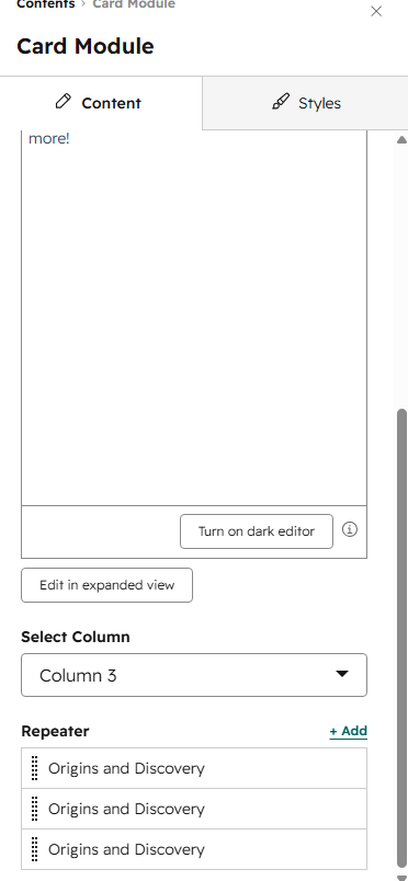 Fully responsive multi-column card showcase with customizable content.