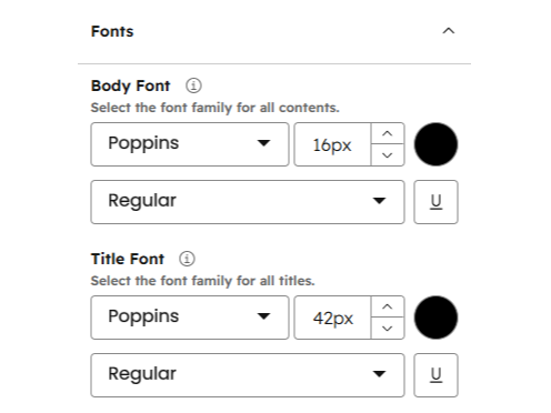 Various layout choices