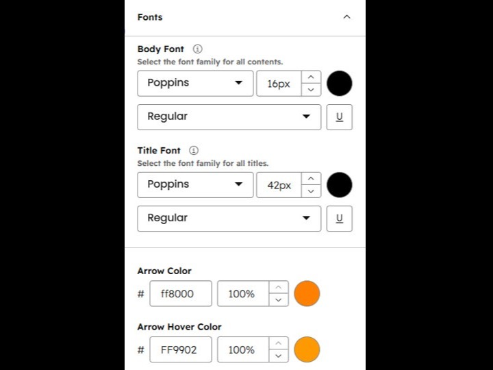 Editable Fonts & Button Colors